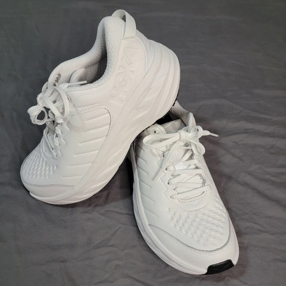 Hoka Bondi SR Running Shoes Womens 9 US White Work Sneaker Slip Resistant - Picture 1 of 14